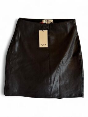 Black Faux Leather Mini Skirt